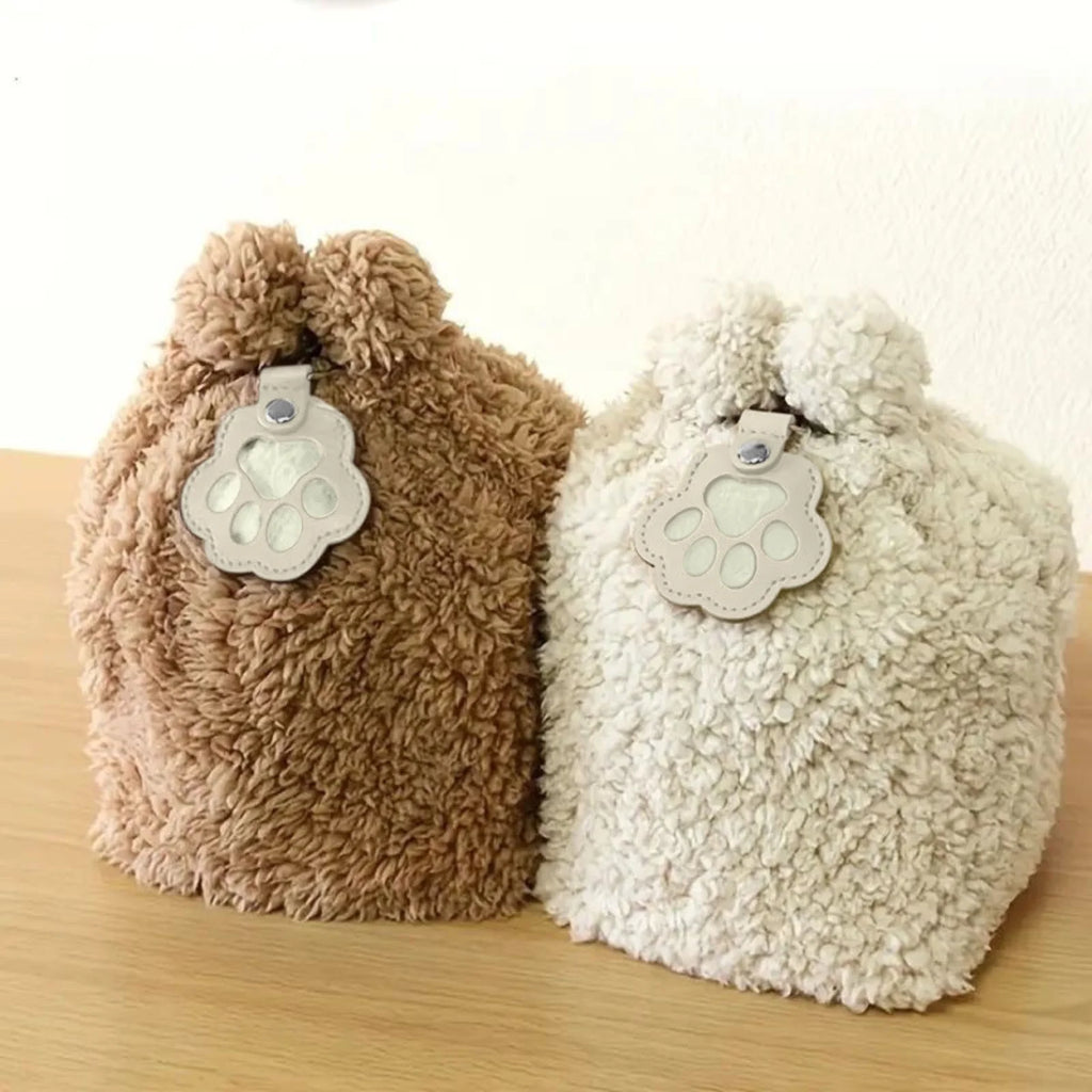 Dog Fur Storage Keychain for Dog Cat Paw Shaped Keychain, Pet Hair Keepsake Keychains, Cute Leather Paw Keychains, Pet Memorial Gifts for Bag Purse Paw Charm Key Holder, White
