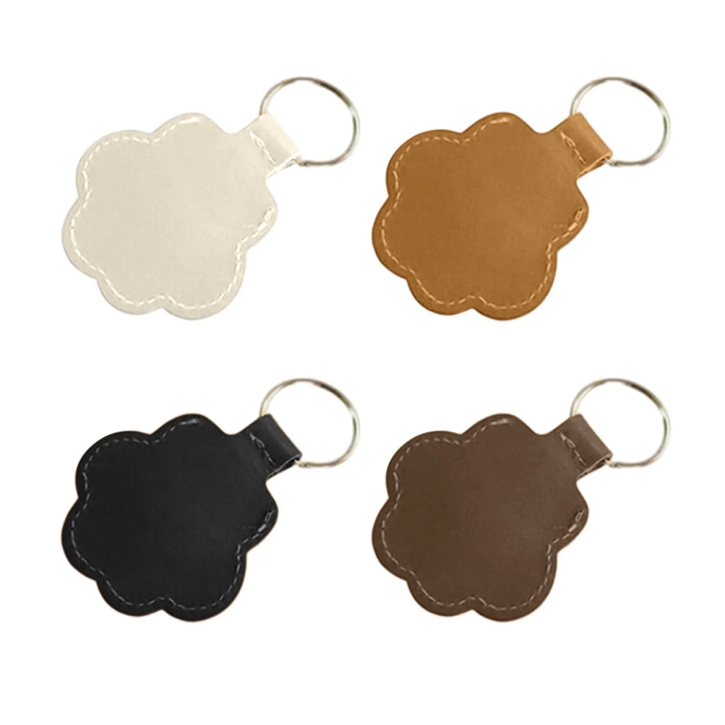 Dog Fur Storage Keychain for Dog Cat Paw Shaped Keychain, Pet Hair Keepsake Keychains, Cute Leather Paw Keychains, Pet Memorial Gifts for Bag Purse Paw Charm Key Holder, White